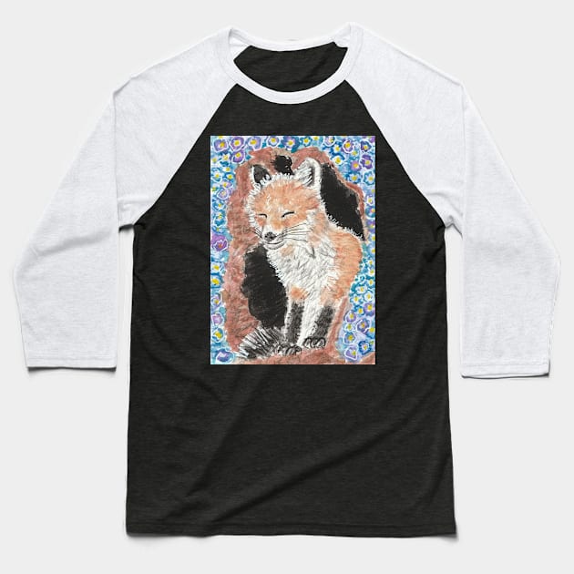 Cute fox art Baseball T-Shirt by SamsArtworks